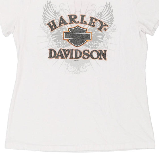 Pre-Loved white Harley Davidson T-Shirt - womens large