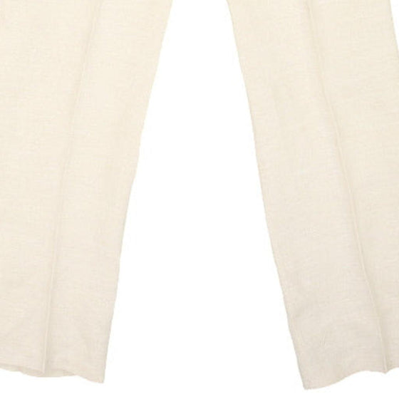 Put Trousers - 28W UK 10 Beige Cotton - Thrifted.com