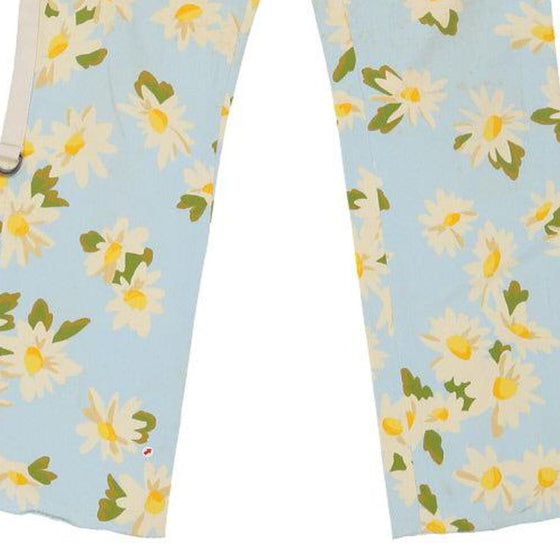 Cheap & Chic Moschino Floral Trousers - 30W UK 8 Blue Cotton