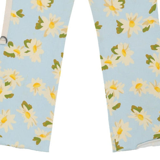 Cheap & Chic Moschino Floral Trousers - 30W UK 8 Blue Cotton