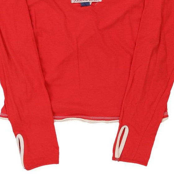 Armani Jeans Jumper - Large Red Cotton