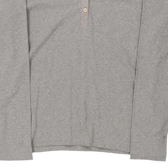 Napapijri Long Sleeve Polo Shirt - Large Grey Cotton