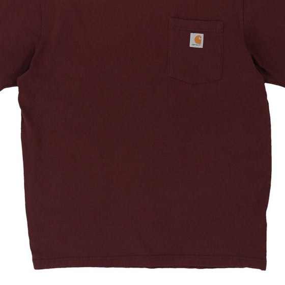 Pre-Loved burgundy Carhartt T-Shirt - mens large