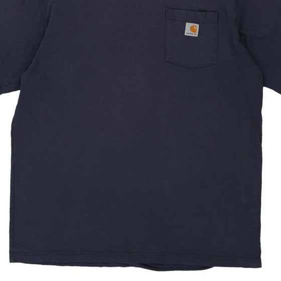 Pre-Loved navy Carhartt T-Shirt - mens large