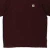 Pre-Loved burgundy Carhartt T-Shirt - mens x-large