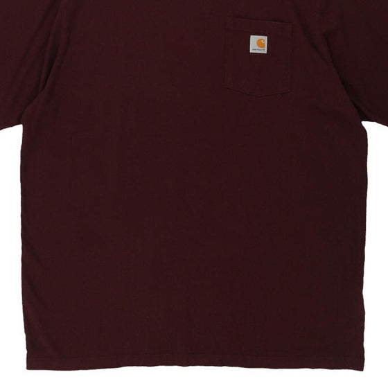 Pre-Loved burgundy Carhartt T-Shirt - mens x-large