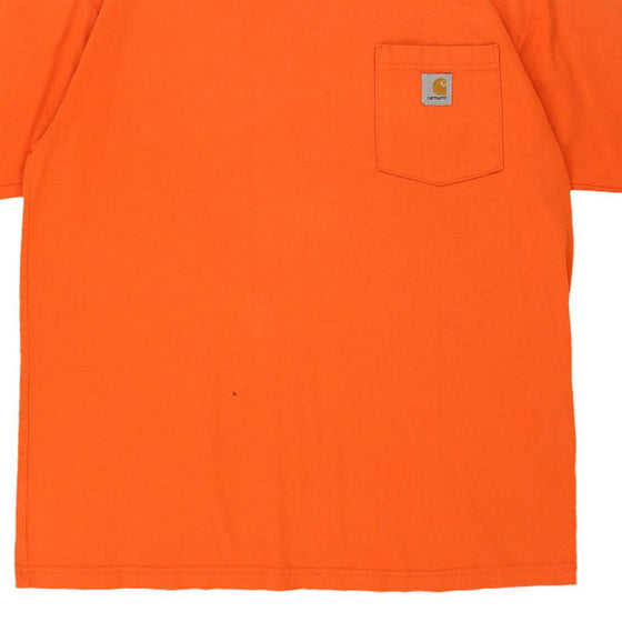 Pre-Loved orange Carhartt T-Shirt - mens medium