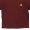 Pre-Loved burgundy Carhartt T-Shirt - mens medium