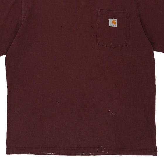 Pre-Loved burgundy Carhartt T-Shirt - mens large