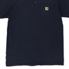 Pre-Loved navy Carhartt T-Shirt - mens large