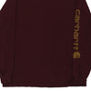 Pre-Loved burgundy Carhartt Long Sleeve T-Shirt - mens large