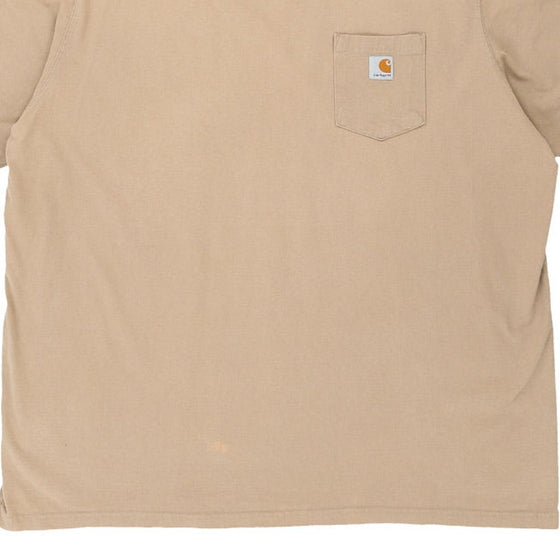 Pre-Loved beige Carhartt T-Shirt - mens xxx-large