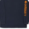 Pre-Loved navy Carhartt Long Sleeve T-Shirt - mens x-large