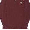 Pre-Loved burgundy Carhartt Long Sleeve T-Shirt - mens small