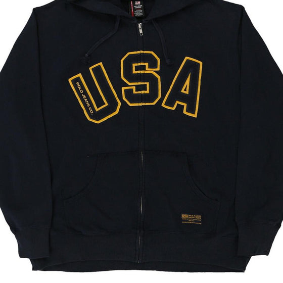 Vintage black USA Ralph Lauren Hoodie - mens x-large