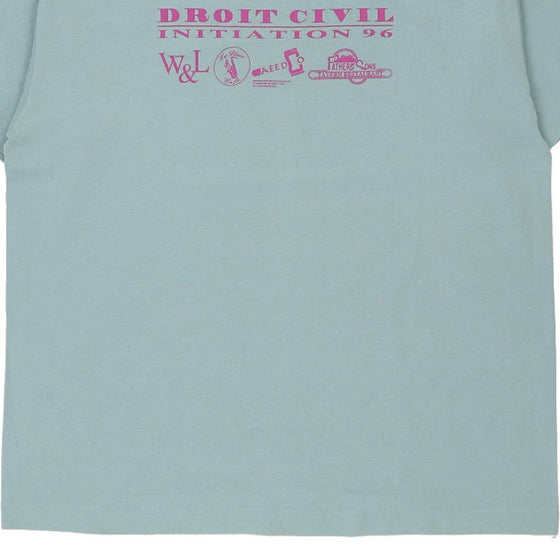 Vintage blue Single Stitch Universite D'Ottawa Fruit Of The Loom T-Shirt - mens x-large