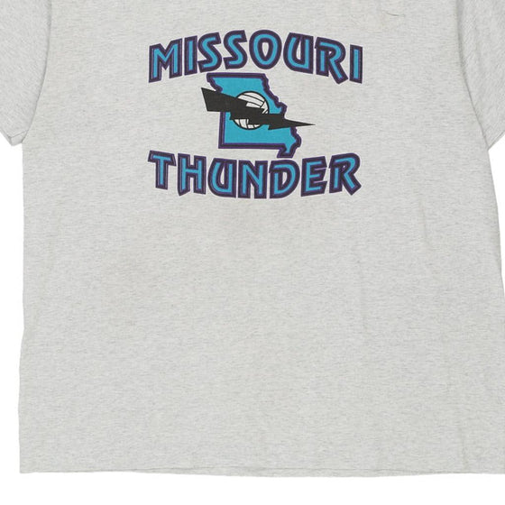 Vintage grey Single Stitch Made in USA Missouri Thunder Fruit Of The Loom T-Shirt - mens x-large