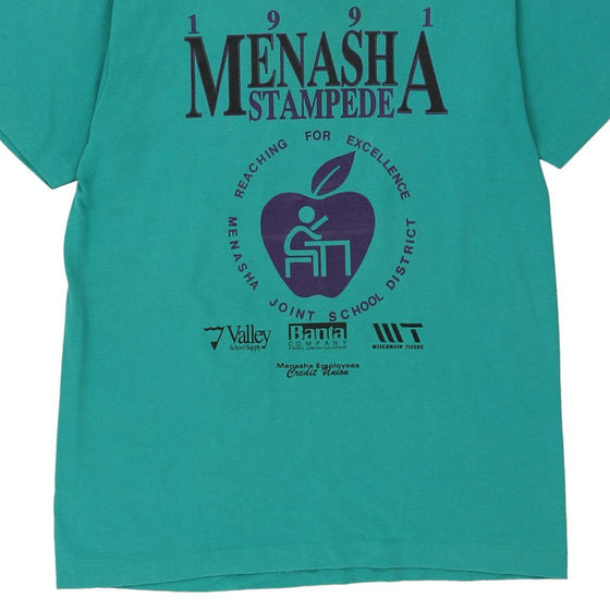 Vintage blue Single Stitch Made in USA 1991 Menasha Stampede Screen Stars T-Shirt - mens large