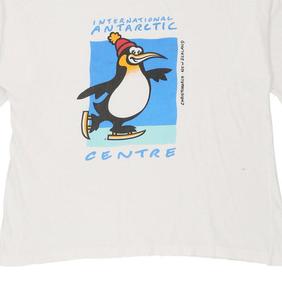 Vintage white Single Stitch Boxy Fit International Antarctic Centre T-Shirt - womens x-large