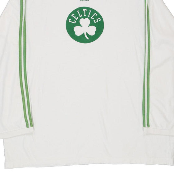 Vintage white Boston Celtics Adidas Long Sleeve T-Shirt - mens xx-large