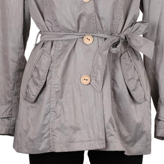 Vintage grey Elena Trench Coat - womens large