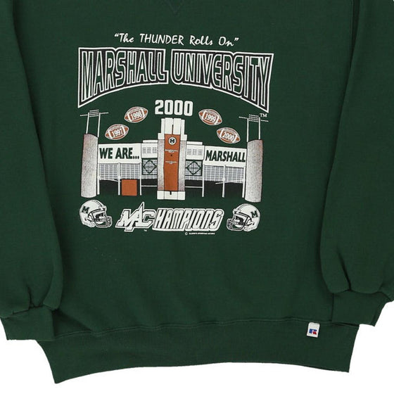 Vintage green Marshall University 2000 Russell Athletic Sweatshirt - mens large