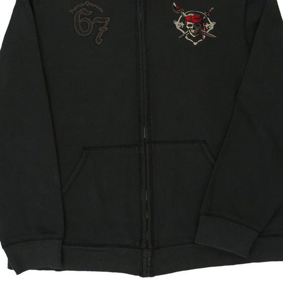 Vintage black Pirates of the Caribbean Disney Zip Up - womens x-large