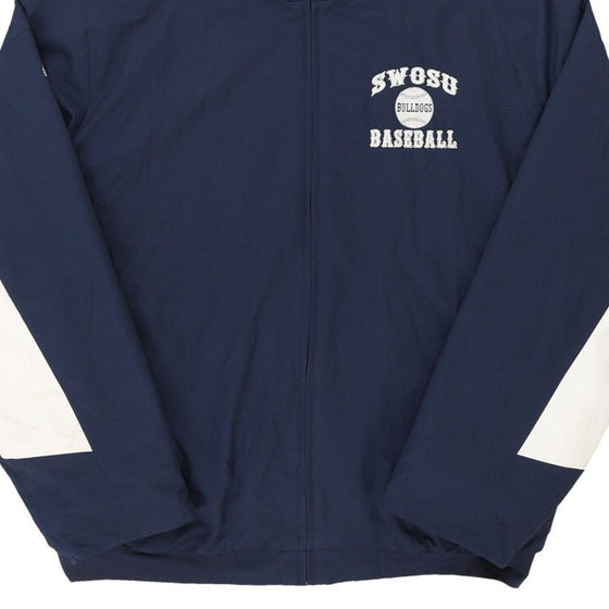 Vintage navy Swosu Baseball Majestic Jacket - mens large