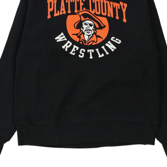 Vintage black Reverse Weave Platte County Wrestling Champion Sweatshirt - mens medium