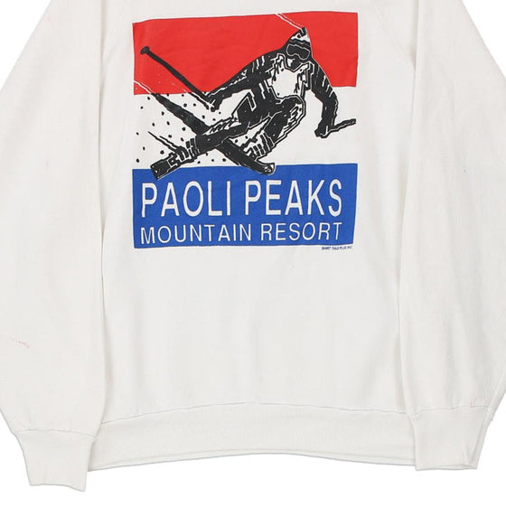 Vintage white Paoli Peaks Fruit Of The Loom Sweatshirt - mens small