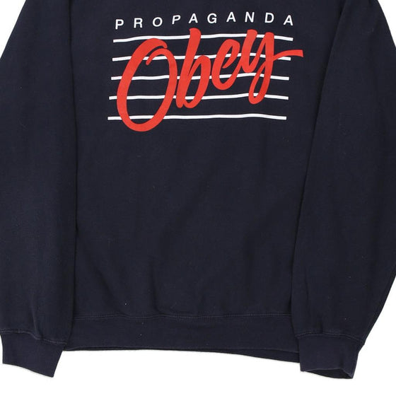 Vintage navy Propaganda Obey Sweatshirt - mens large