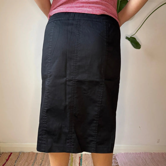 Vintage black Armani Exchange Midi Skirt - womens 28" waist