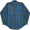 Nautica Plaid Long Sleeve Shirt - Medium - Blue Cotton