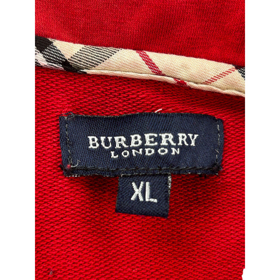 Burberry London Zip-Up Jacket - XL - Red Cotton Blend