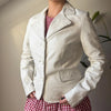 Vintage white Please Leather Jacket - womens small