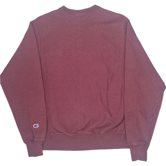 Champion Reverse Weave Sweatshirt - Small - Burgundy Cotton Blend