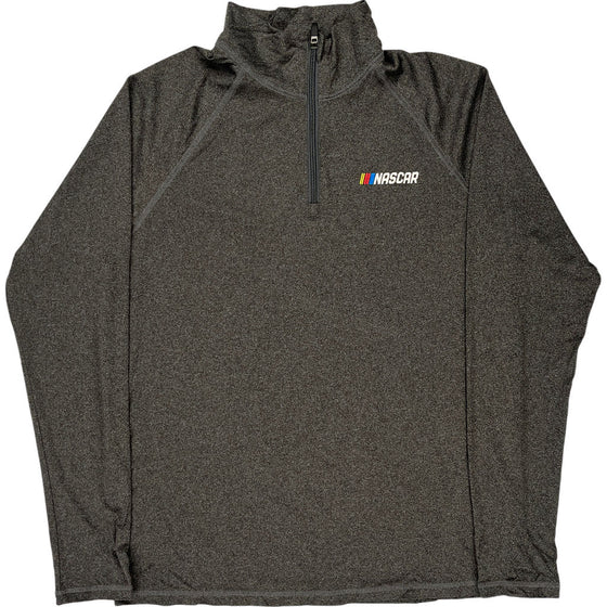 Nascar Fanatics Quarter Zip Sweatshirt - Medium - Grey Polyester