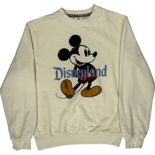  Disneyland Mickey Mouse Graphic Sweatshirt - Small - Cream Cotton Blend