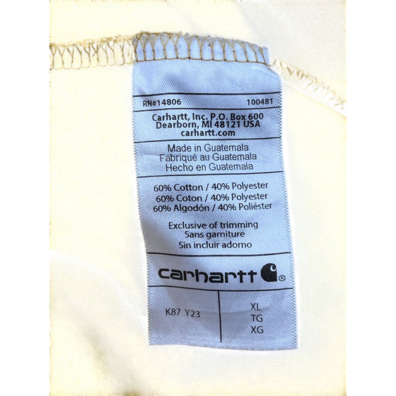 Carhartt K87 Pocket T-Shirt - XL - Yellow Cotton Blend