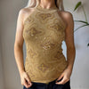 Vintage brown Exytn Sequin Top - womens small