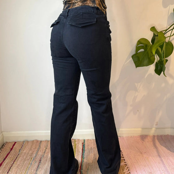 Vintage navy Moschino Jeans Trousers - womens 31" waist