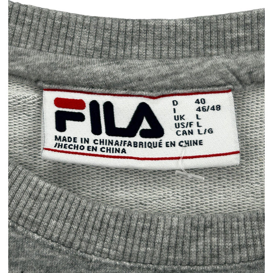 Fila Crew Neck Sweatshirt - Large - Grey Cotton Blend