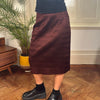 Vintage brown Genny Midi Skirt - womens 30" waist