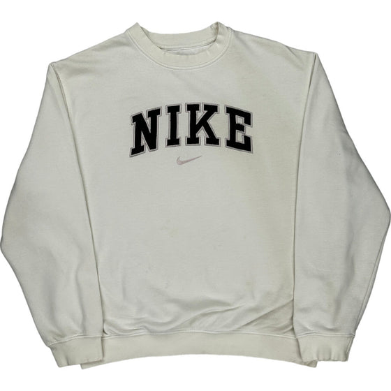 Nike Logo Sweatshirt - Medium - White Cotton Blend