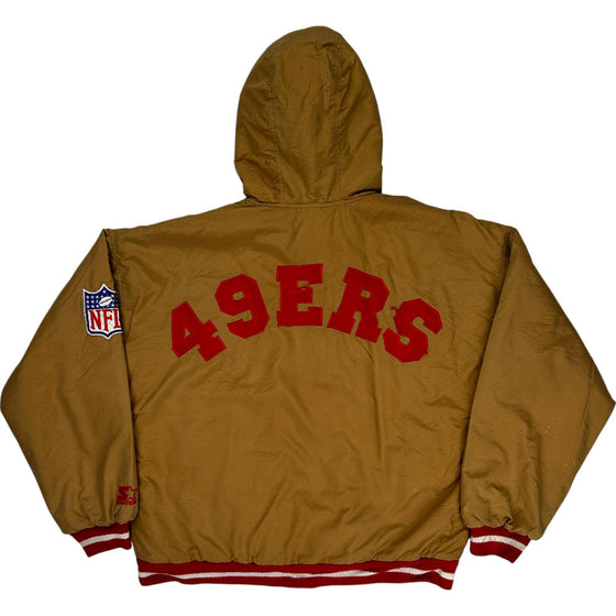 1980s Starter 49ers NFL Jacket - Large - Beige Polyester