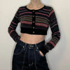 Vintage multicoloured Cropped Smash Cardigan - womens medium