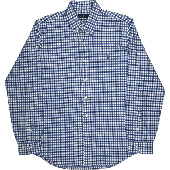 Ralph Lauren Classic Fit Check Shirt - Large - Blue Cotton