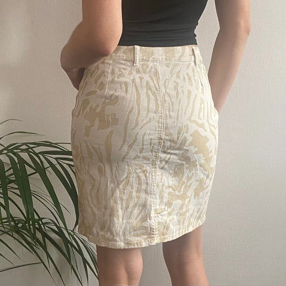 Vintage beige Krizia Mini Skirt - womens 28" waist