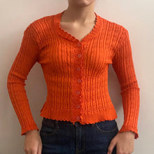  Vintage orange Unbranded Cardigan - womens x-small