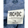 AC/DC Short Sleeve Button-Up Shirt - Large - Blue Cotton